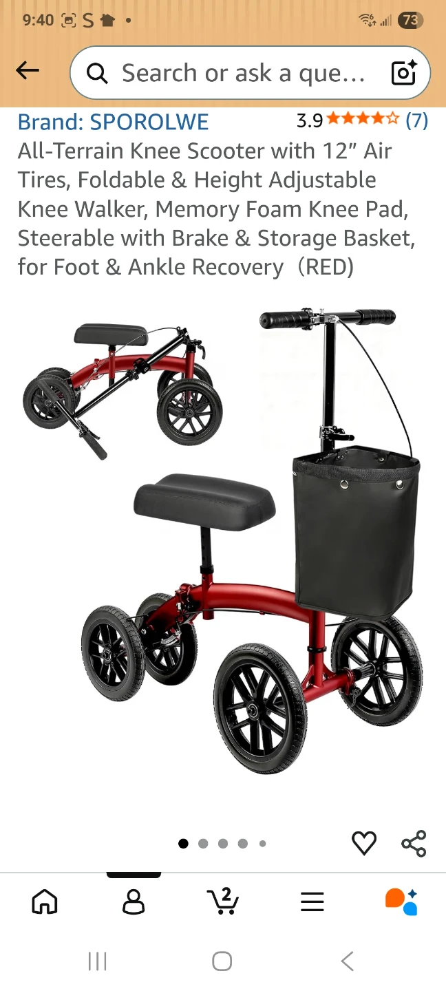 All-Terrain Knee Scooter - Red