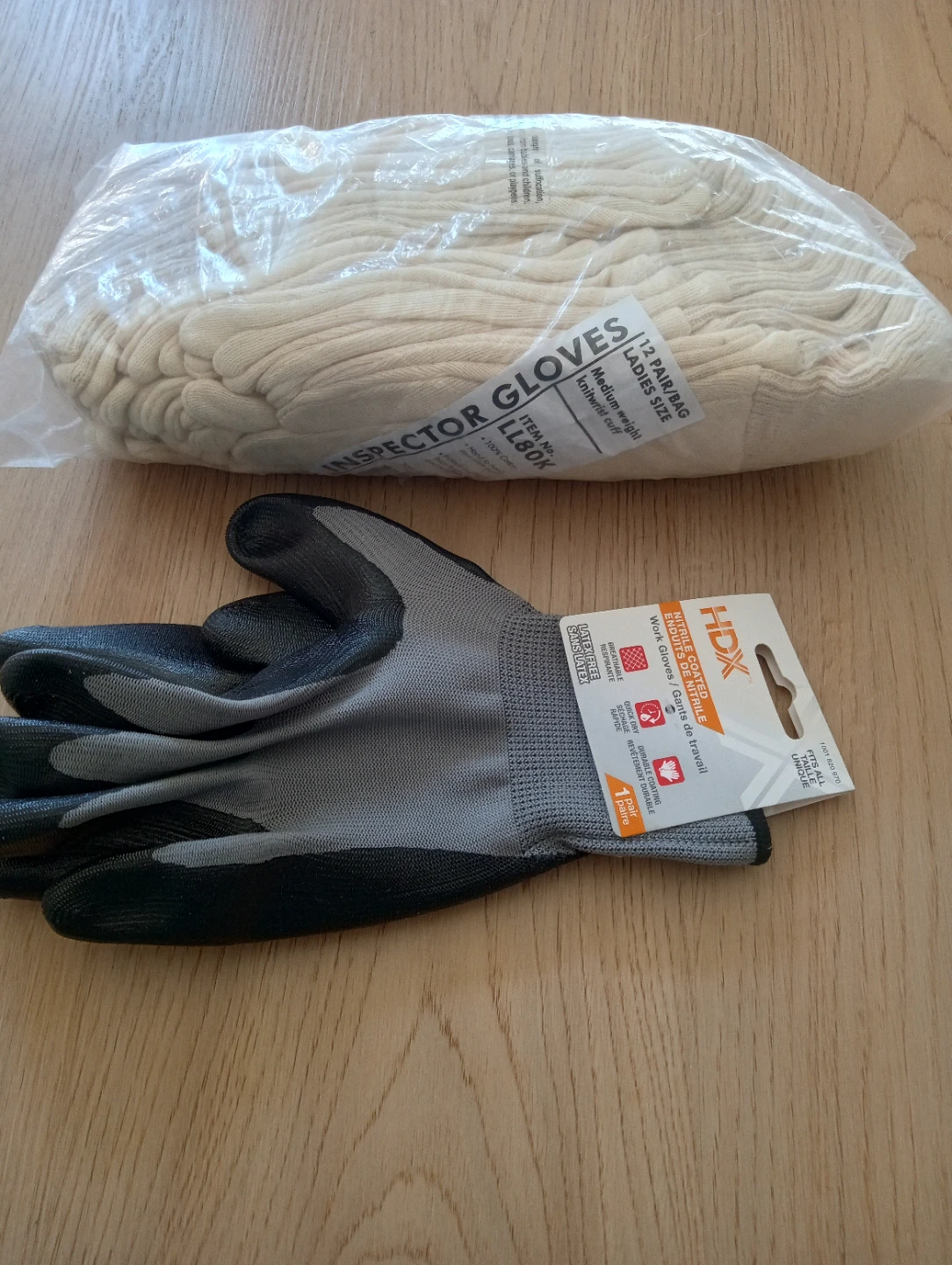 Work gloves and Inspector Gloves $10.