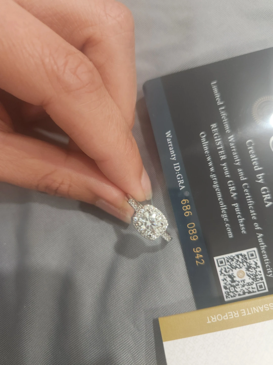 GRA Moissanite Ring 1.0ct 6.5mm - photo 3