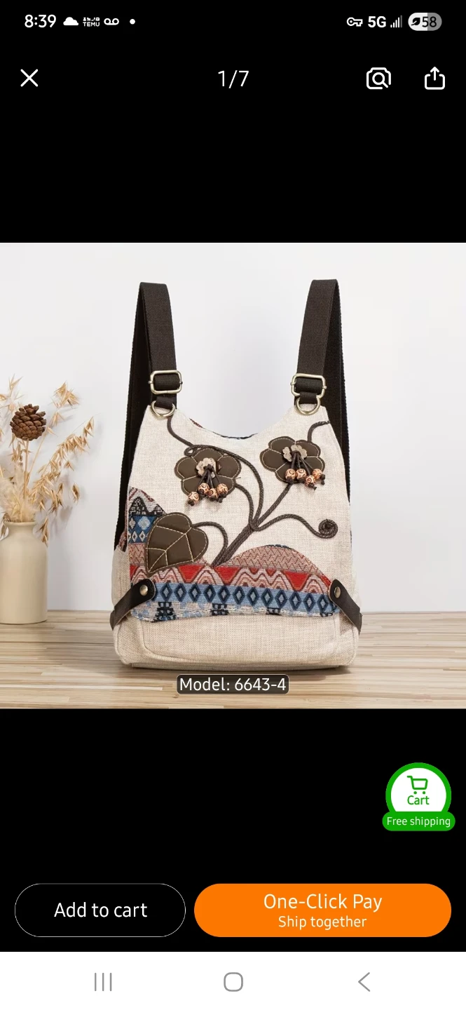 NEW Bohemian Style Floral Pattern Backpack 🎒
