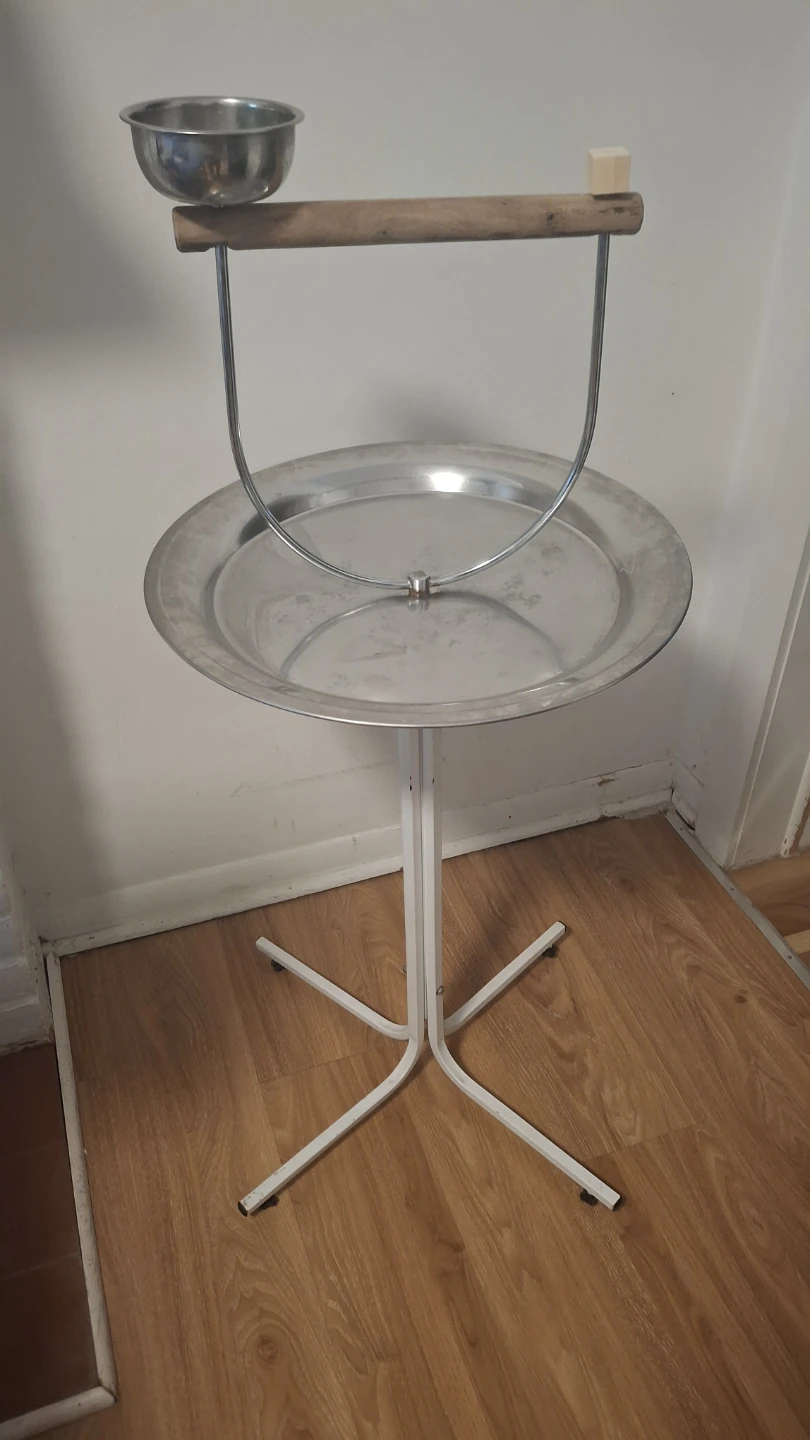 Bird Perch Play Stand with Tray and Bowl