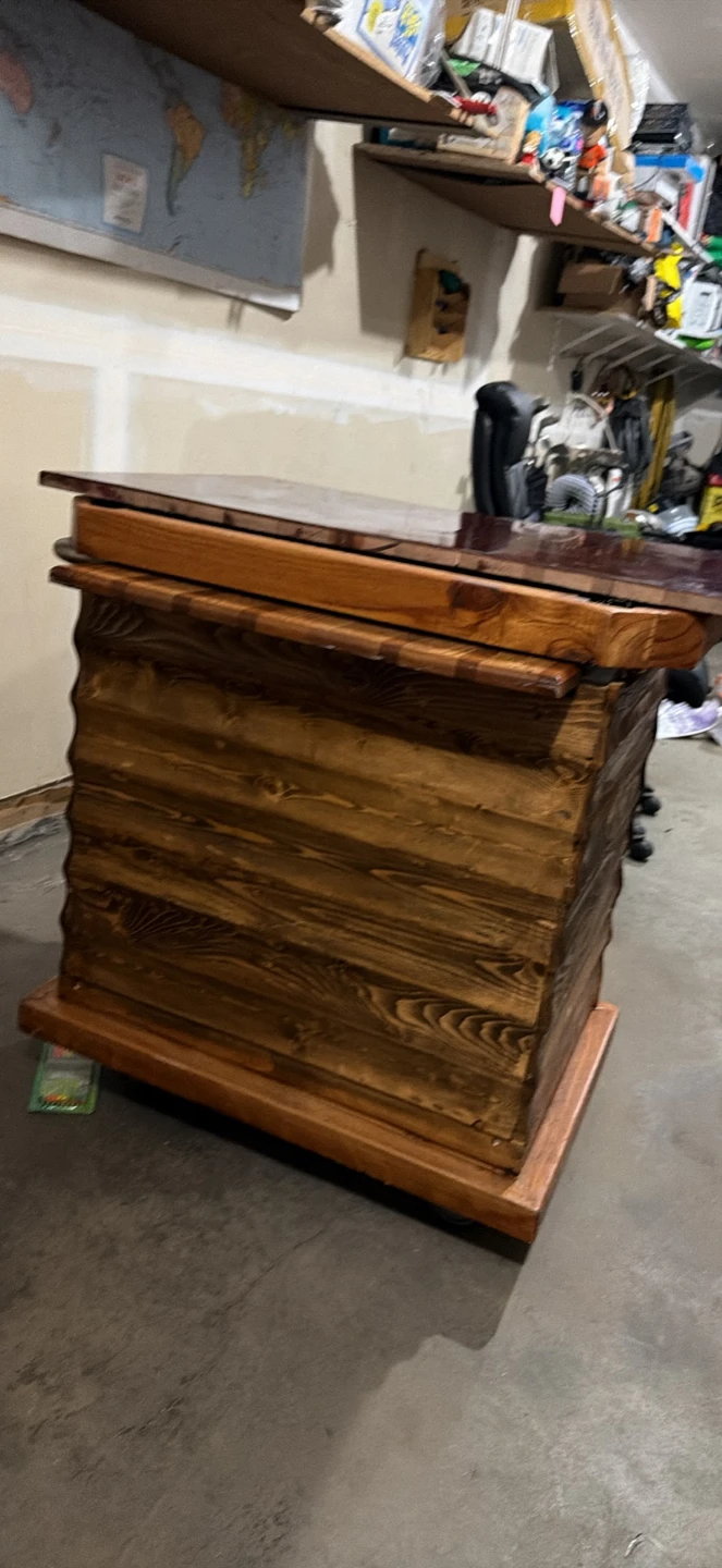 Rustic Wood Bar Cabinet