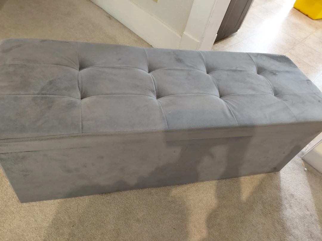 Free velvet storage ottoman