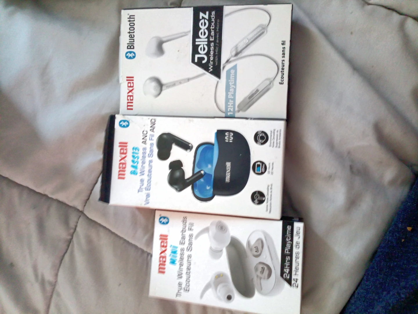 Three Sets of New Maxell Wireless Earbuds