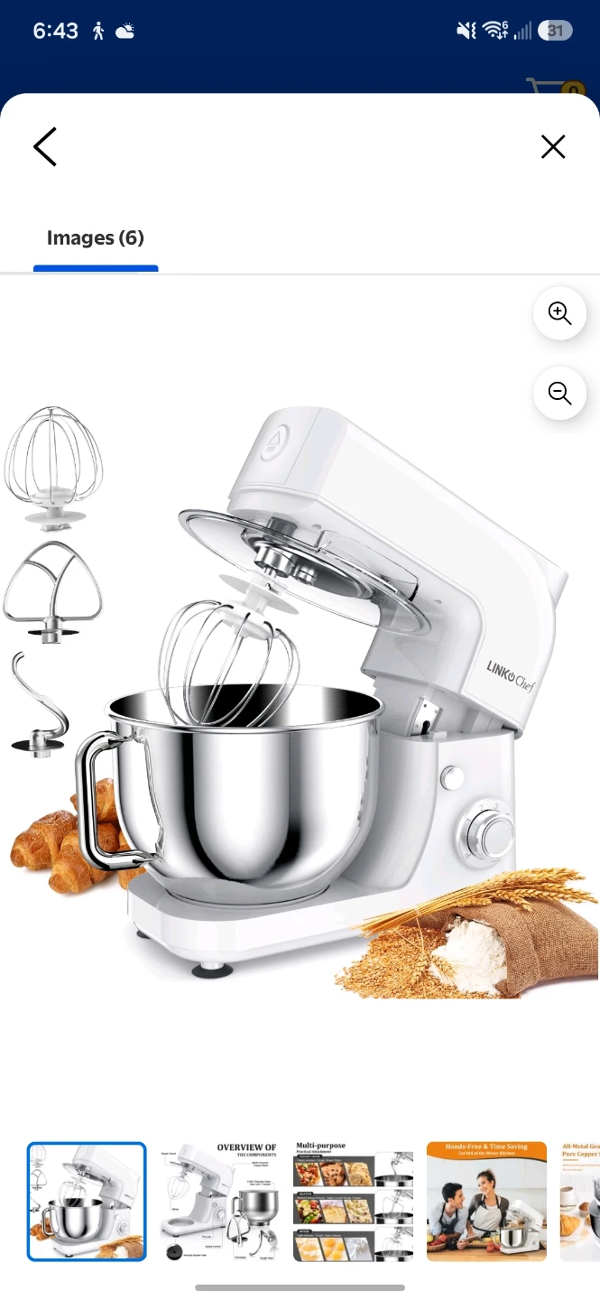 LinkChef 5.3QT Stand Mixer/ 2year walmart warranty