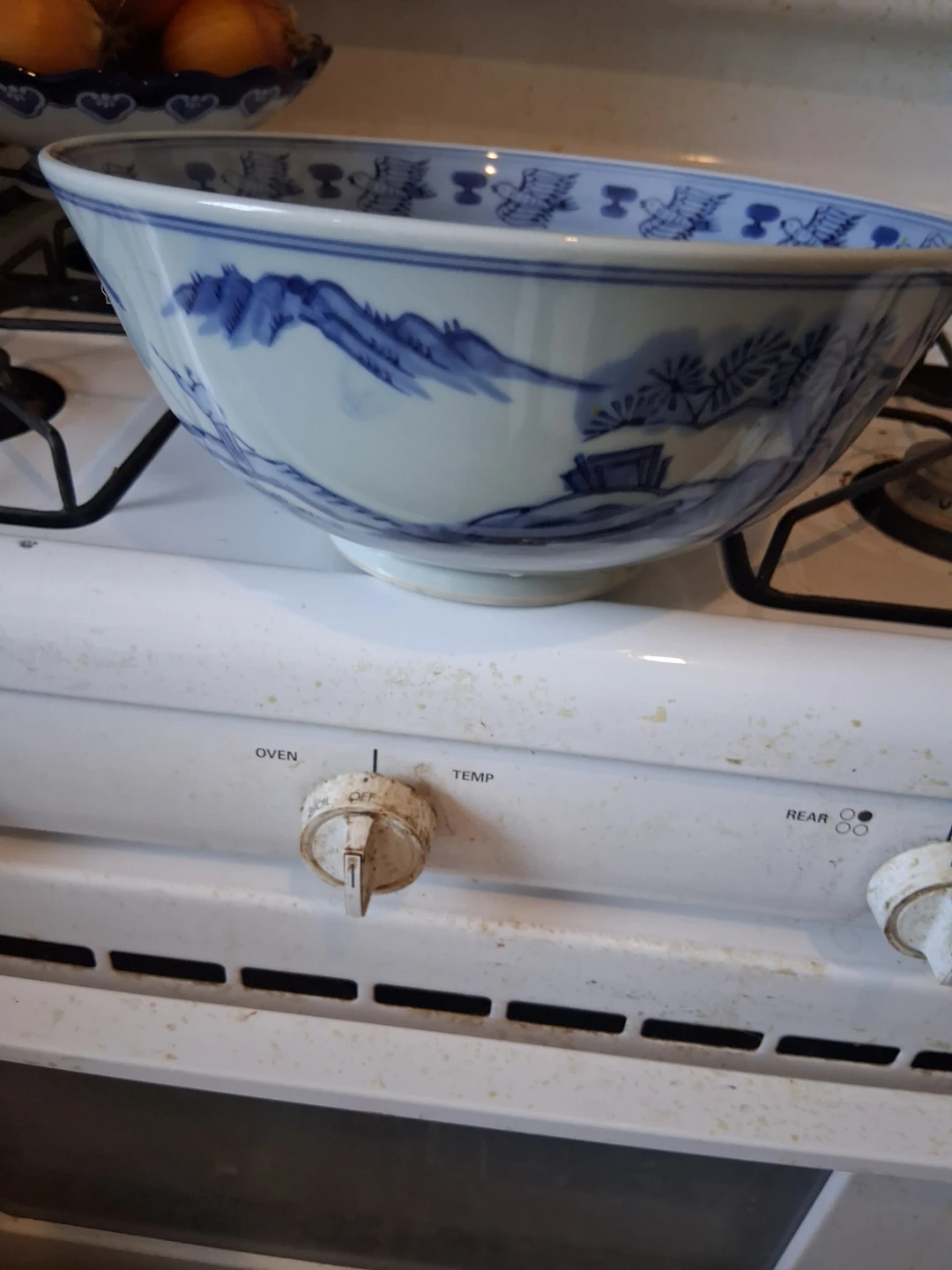 Blue and White Ceramic Serving Bowl - photo 3