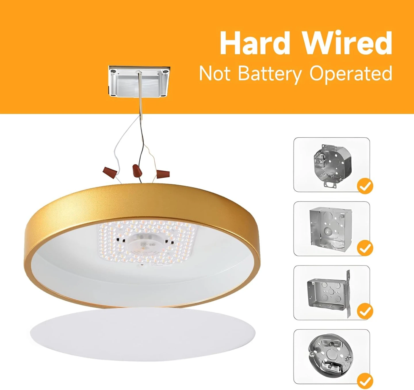 Hlinghtnet LED Flush Mount Ceiling Light, Gold 🏈 - photo 4