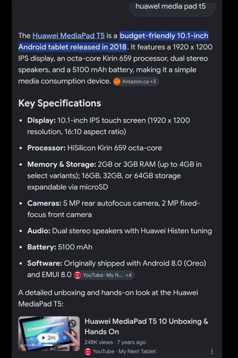 Huawei mediaPad T5 10" screen - photo 3