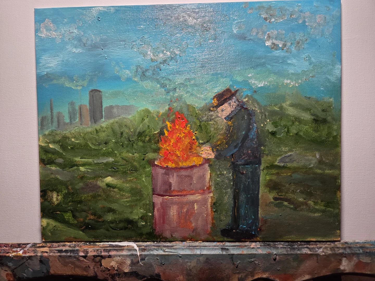 Original oil painting on canvas board - photo 4