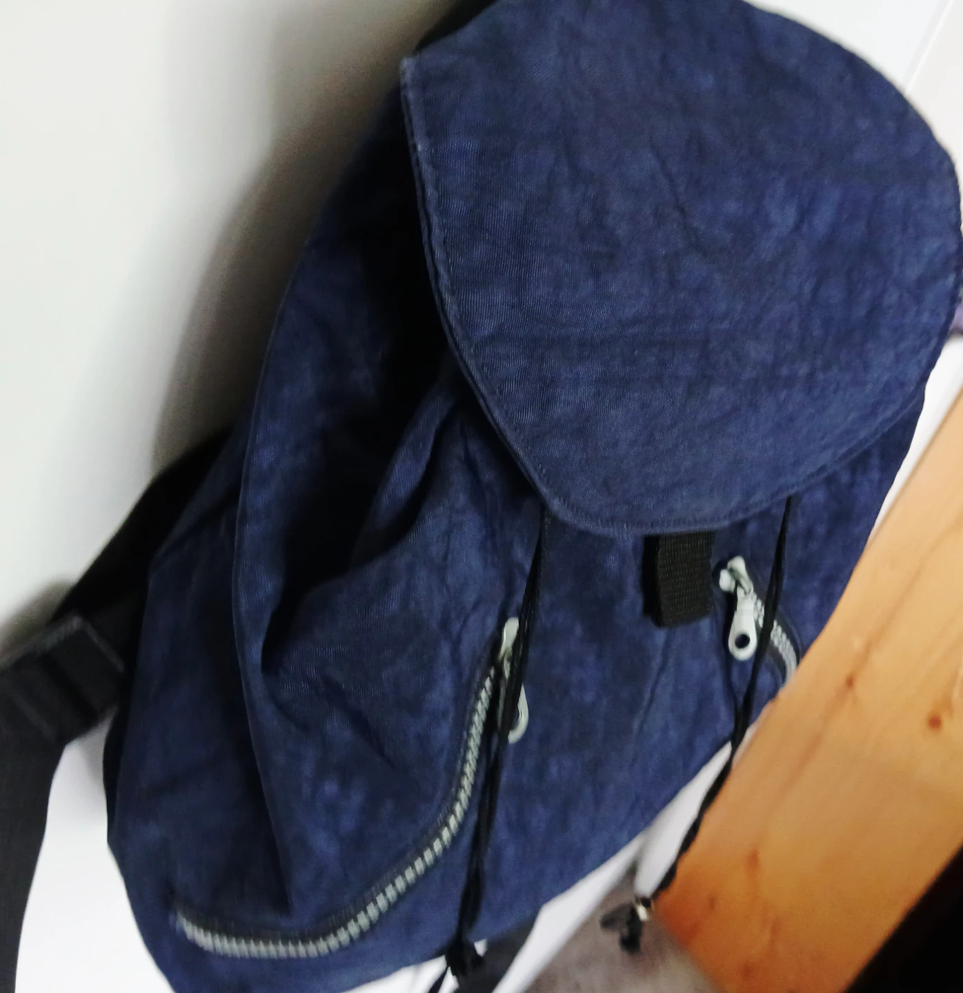 Blue nylon casual backpack - photo 3