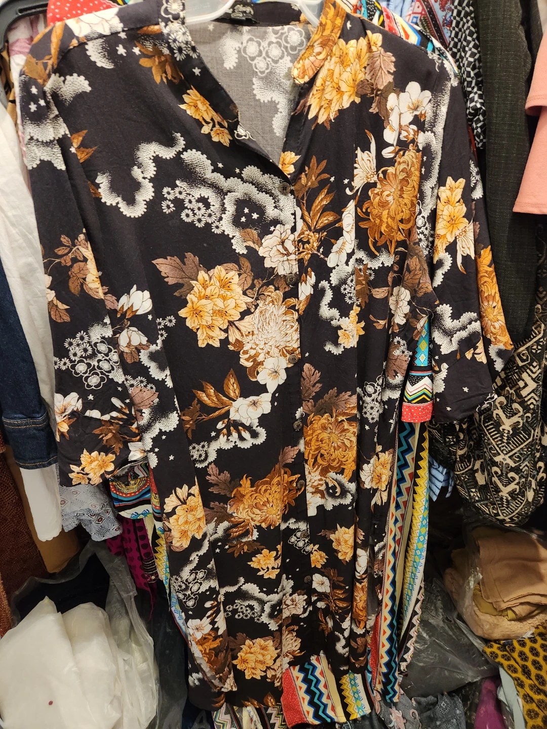 Floral Print Button-Up Shirt Dress 🏈