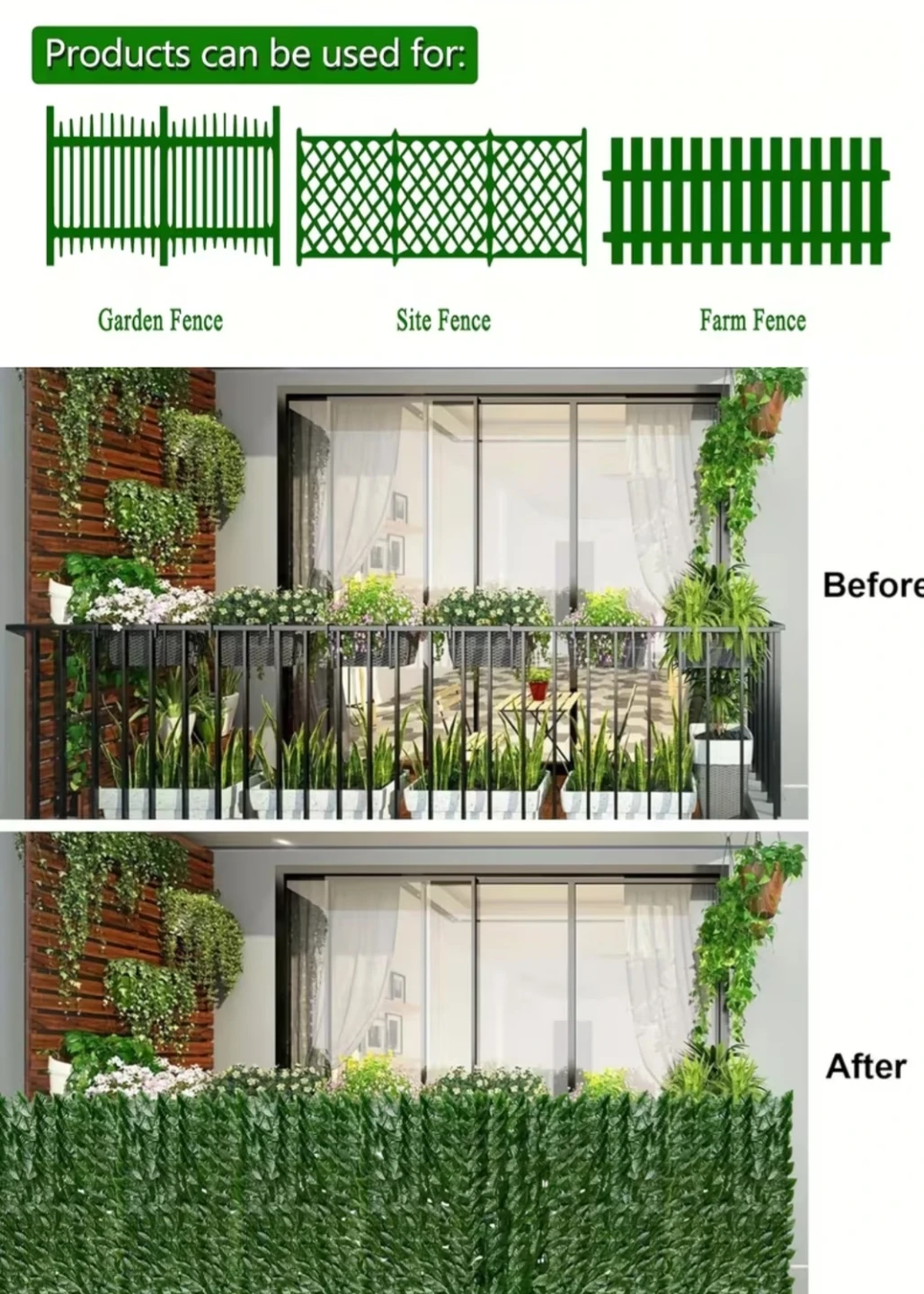 🏈 Artificial Greenery Privacy Screen (x2) - photo 2