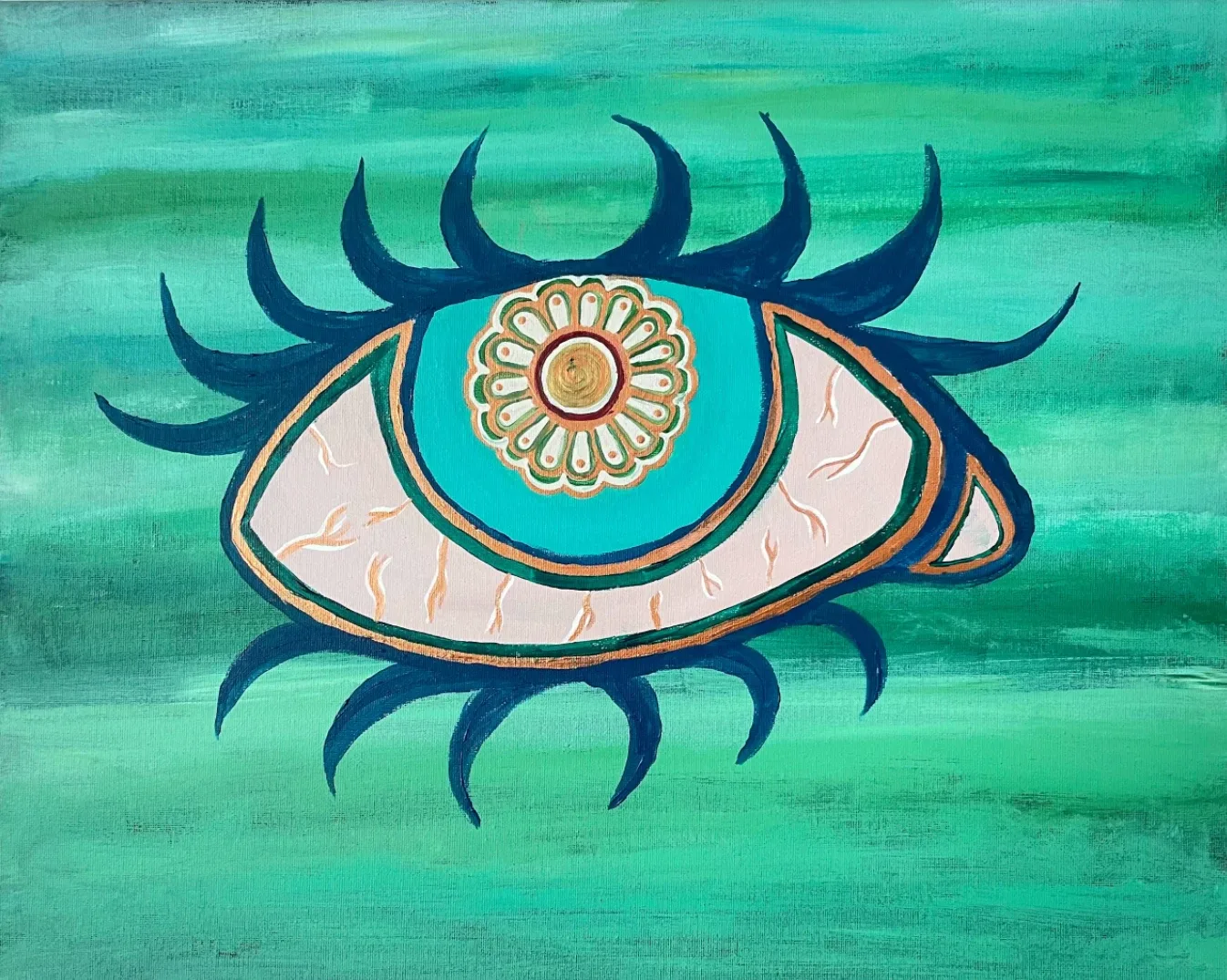 Set of Two Eye Themed Canvas Paintings - photo 3