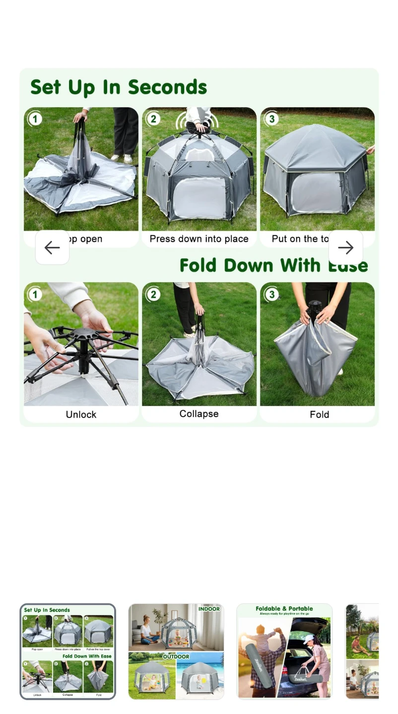 Zooawa Foldable Portable Baby Playpen - photo 2