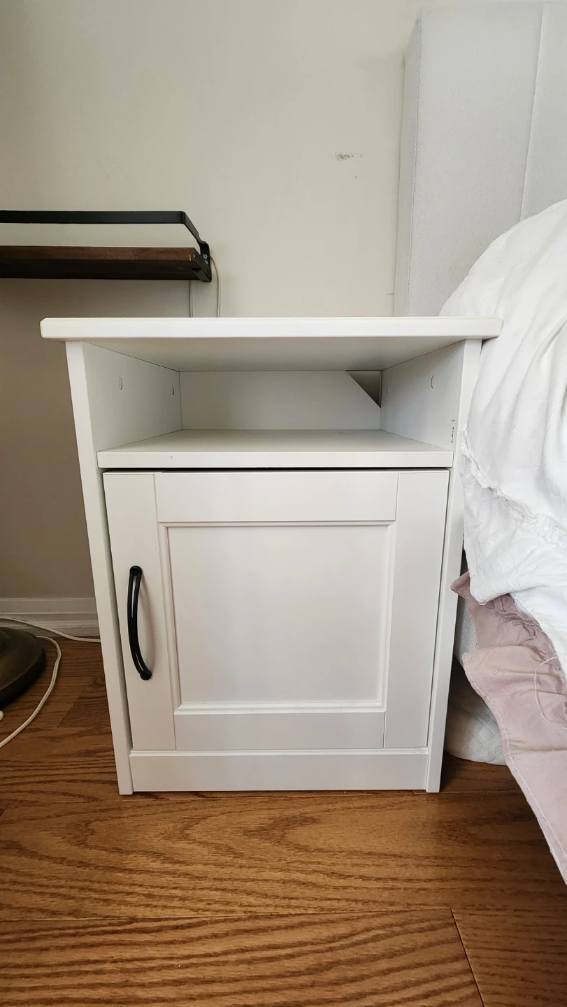 2 White Nightstands with Storage - photo 2