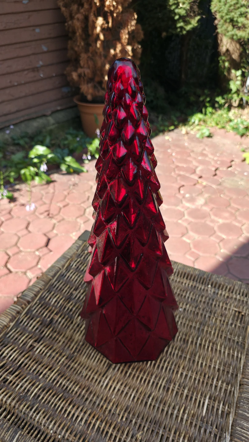 Red Decorative Glass Tree - photo 2