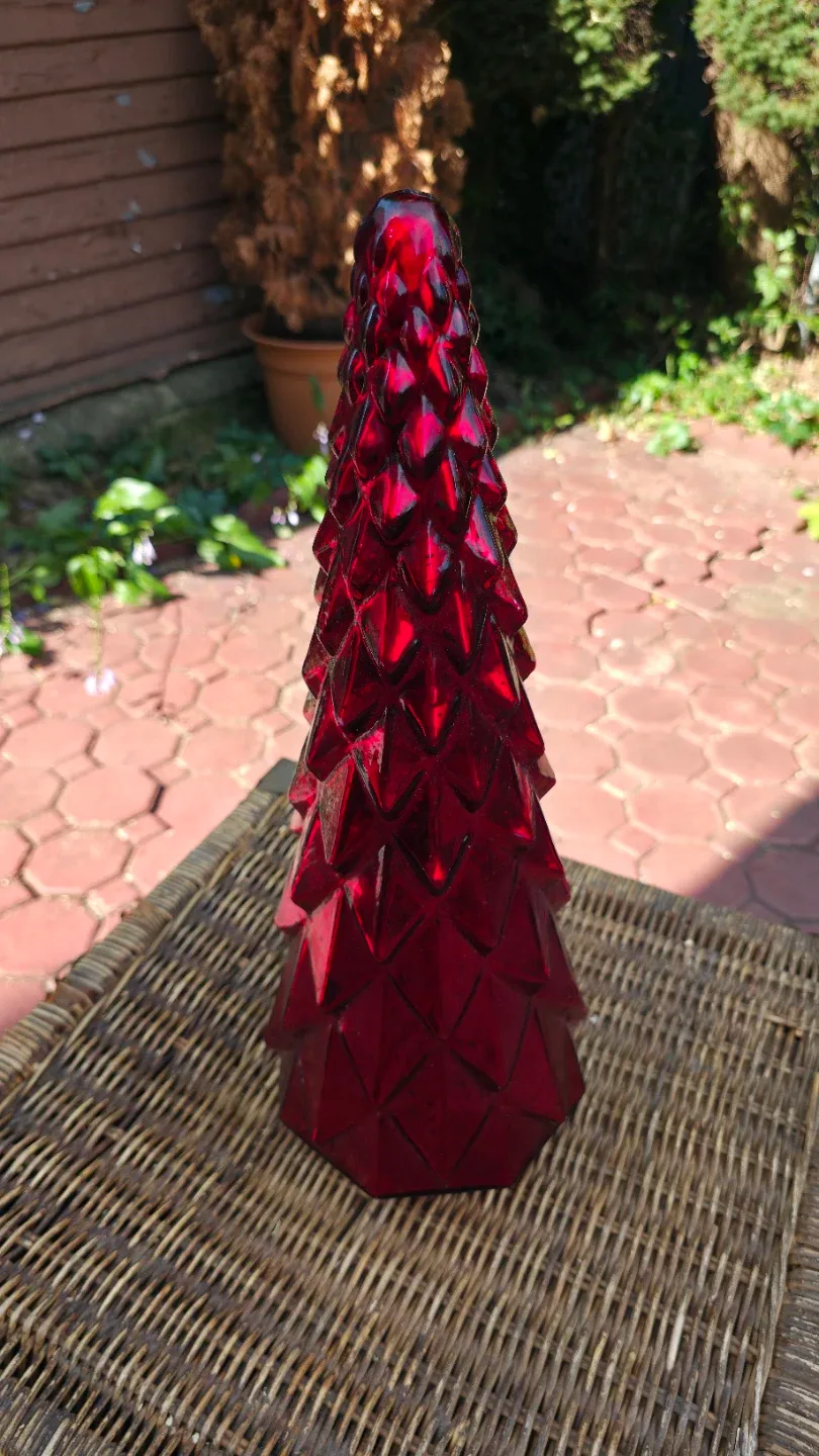 Red Decorative Glass Tree - photo 2