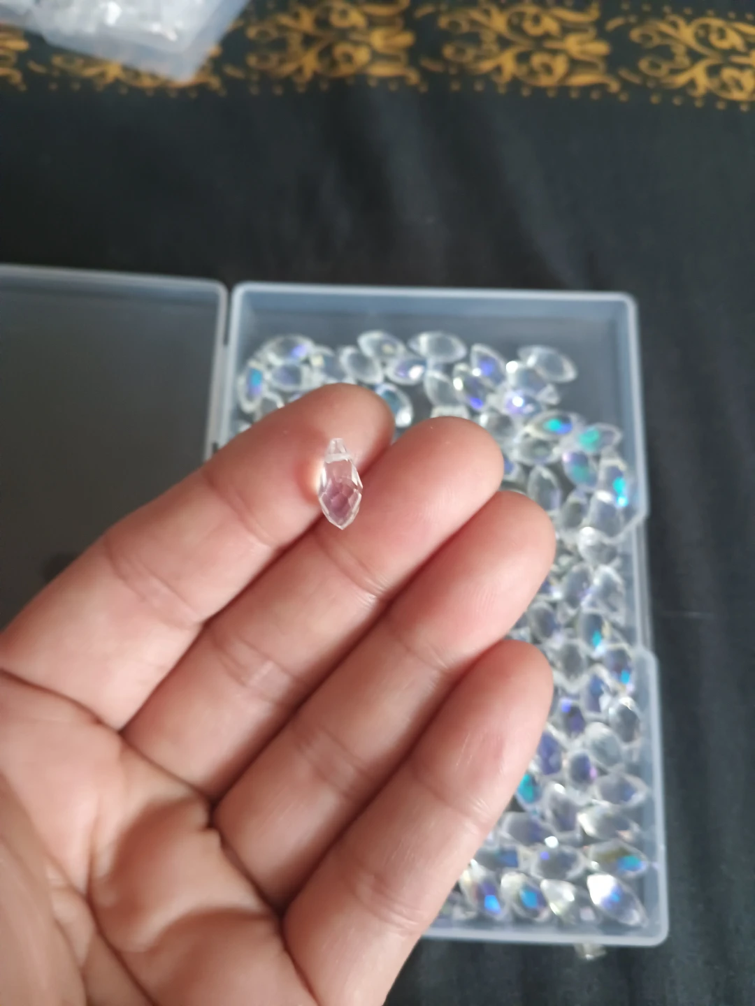 Clear Aurora Borealis Glass Crystal Beads 140 ct