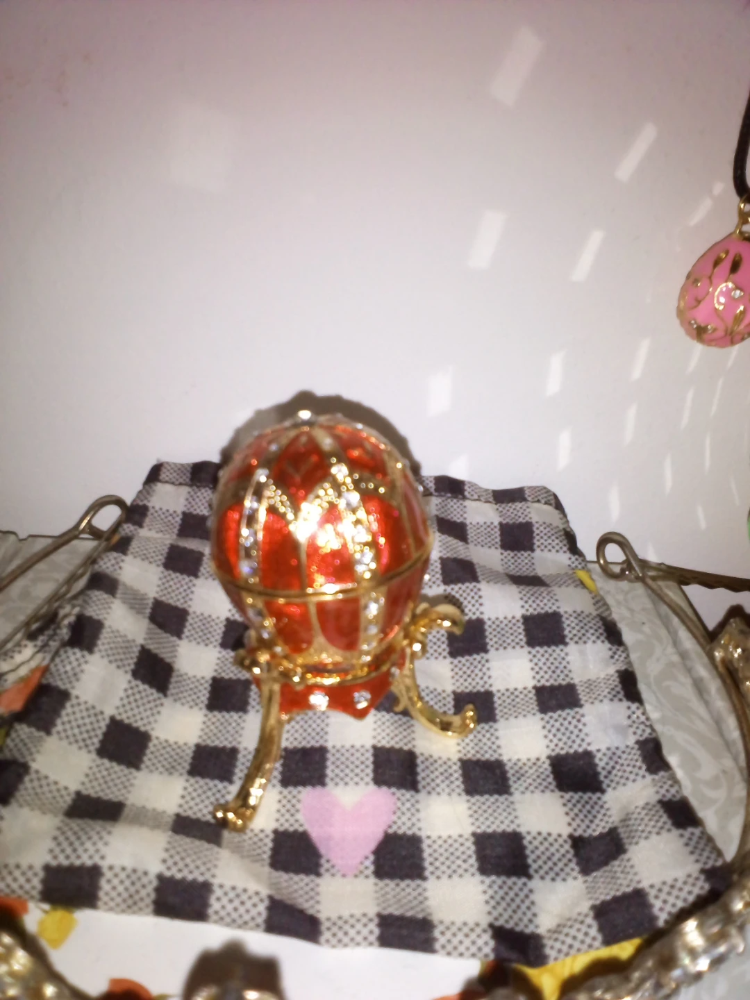 Decorative Faberge Style Egg Trinket Box