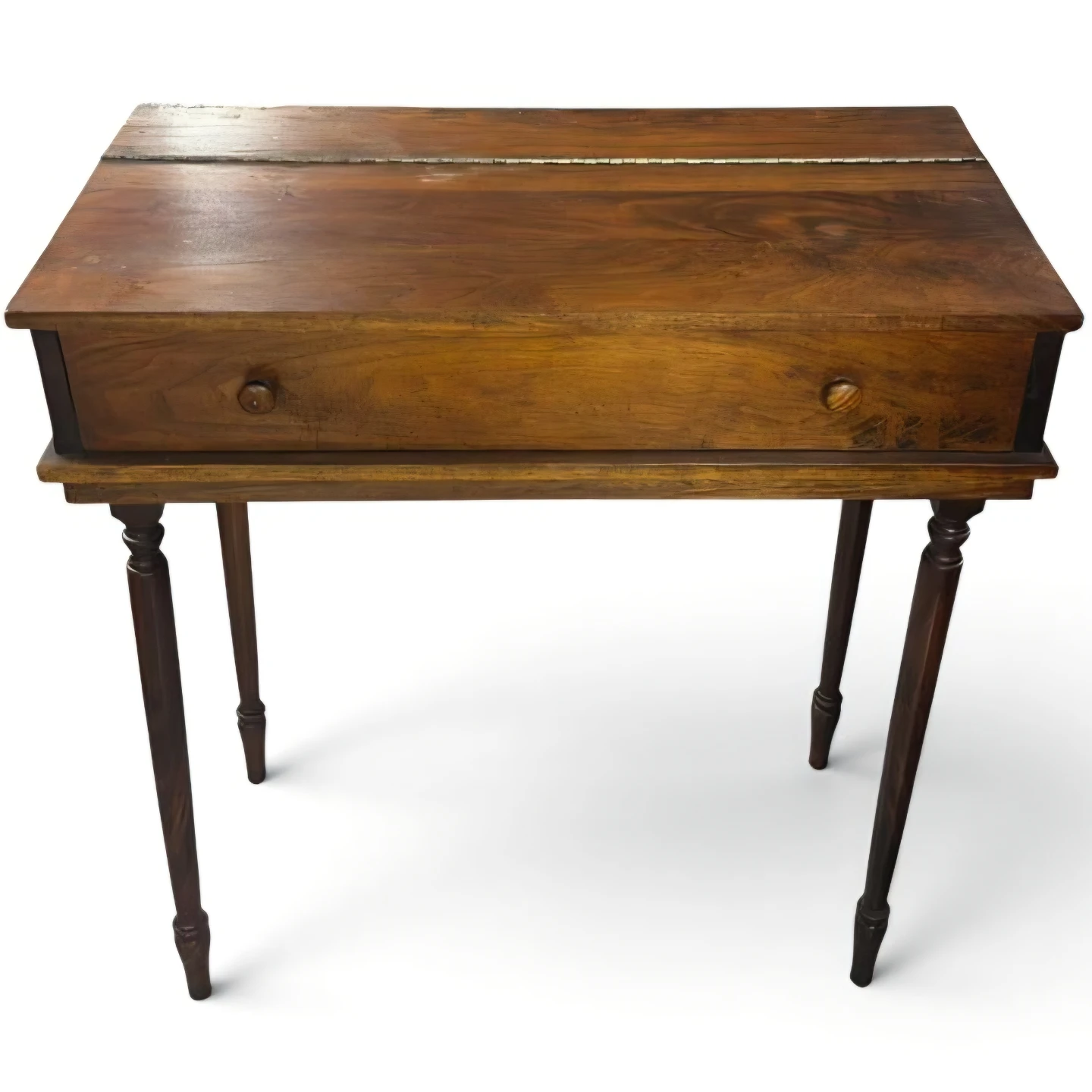 Antique Edwardian Solid Mahogany Spindle Desk - photo 4