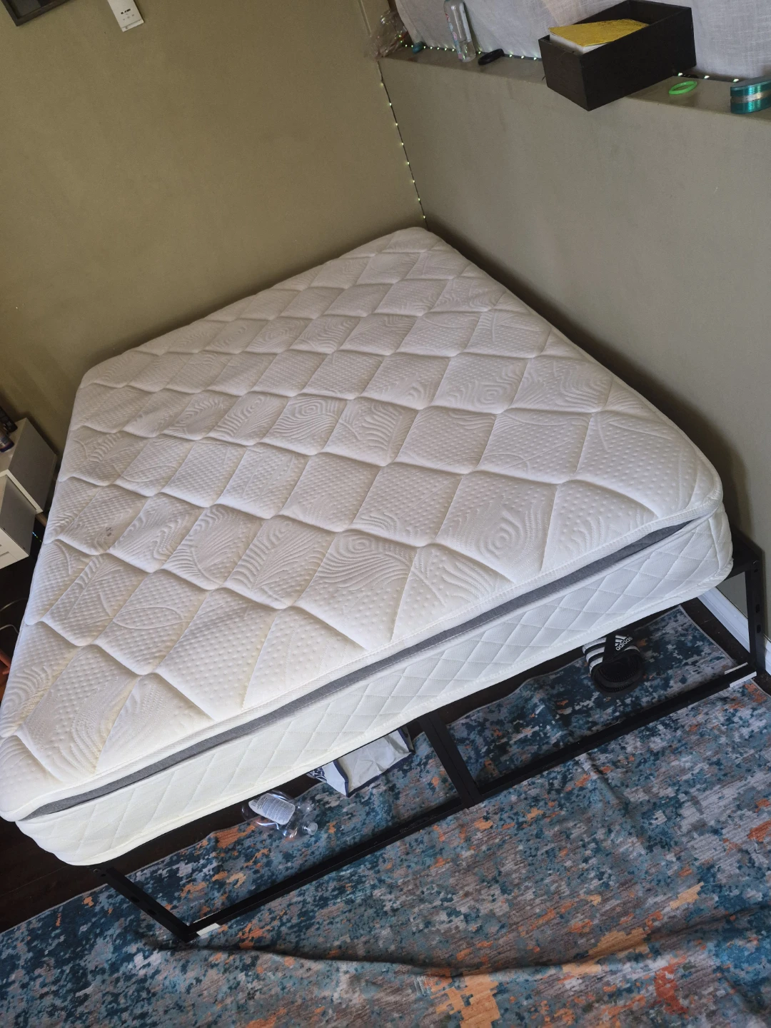 Double Size Mattress with Metal Bed Frame