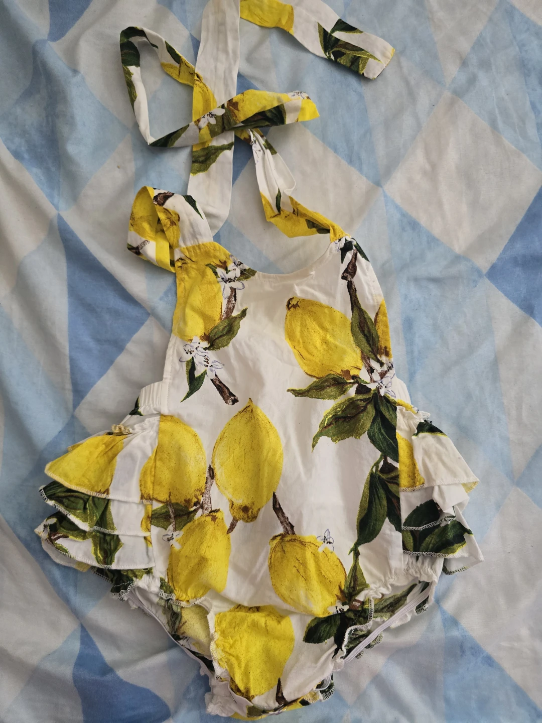 Princess & Co. Lemon Print Baby Romper