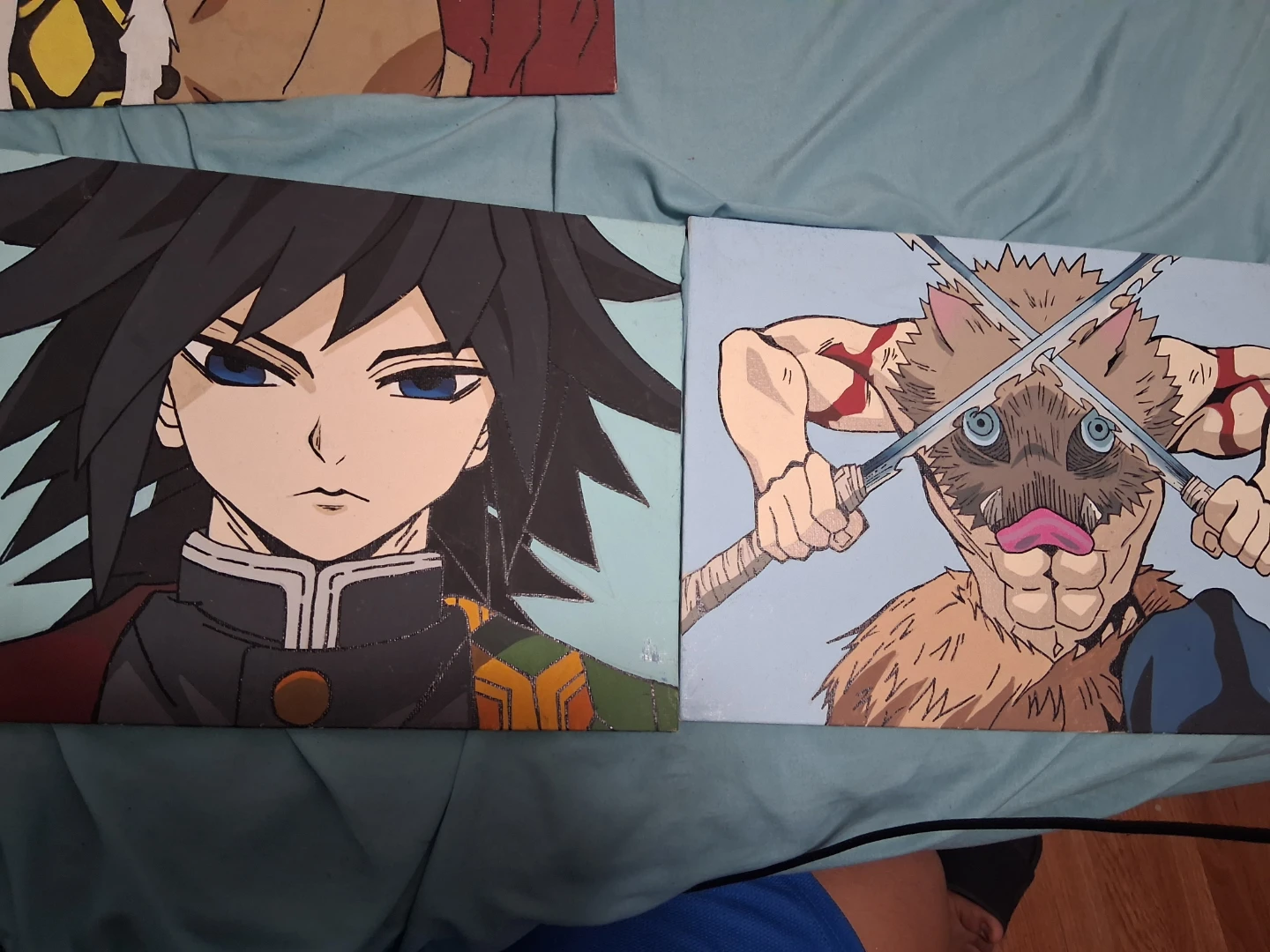 Anime Canvas Art - Giyu Tomioka & Inosuke Hashibira