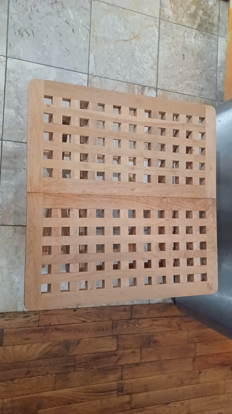 2-Piece Patio  Table Square Slatted Tabletop Portable Picnic - photo 4