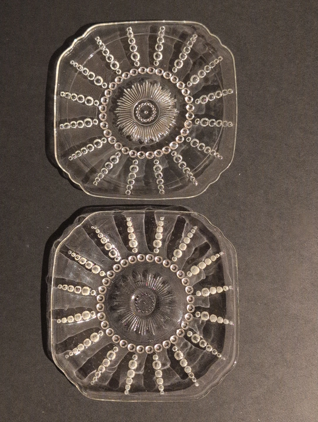 Set of 2 Vintage Federal Depression Glass Plates