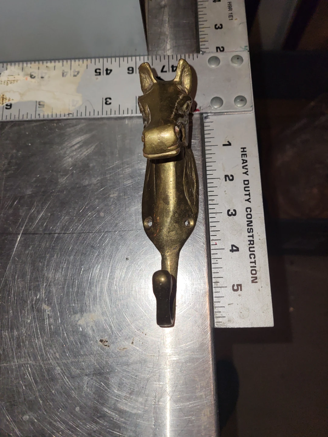 Vintage Brass Horse Head Wall Hook - photo 3