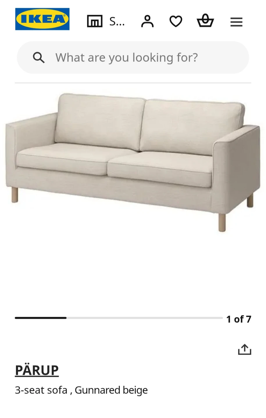 IKEA PÄRUP 3-Seat Sofa - Gunnared Beige - photo 3