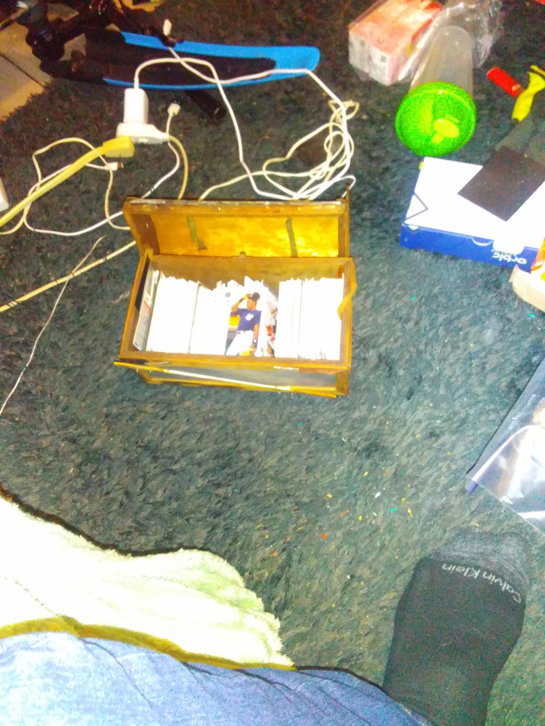 Wooden Sports Card Storage Box