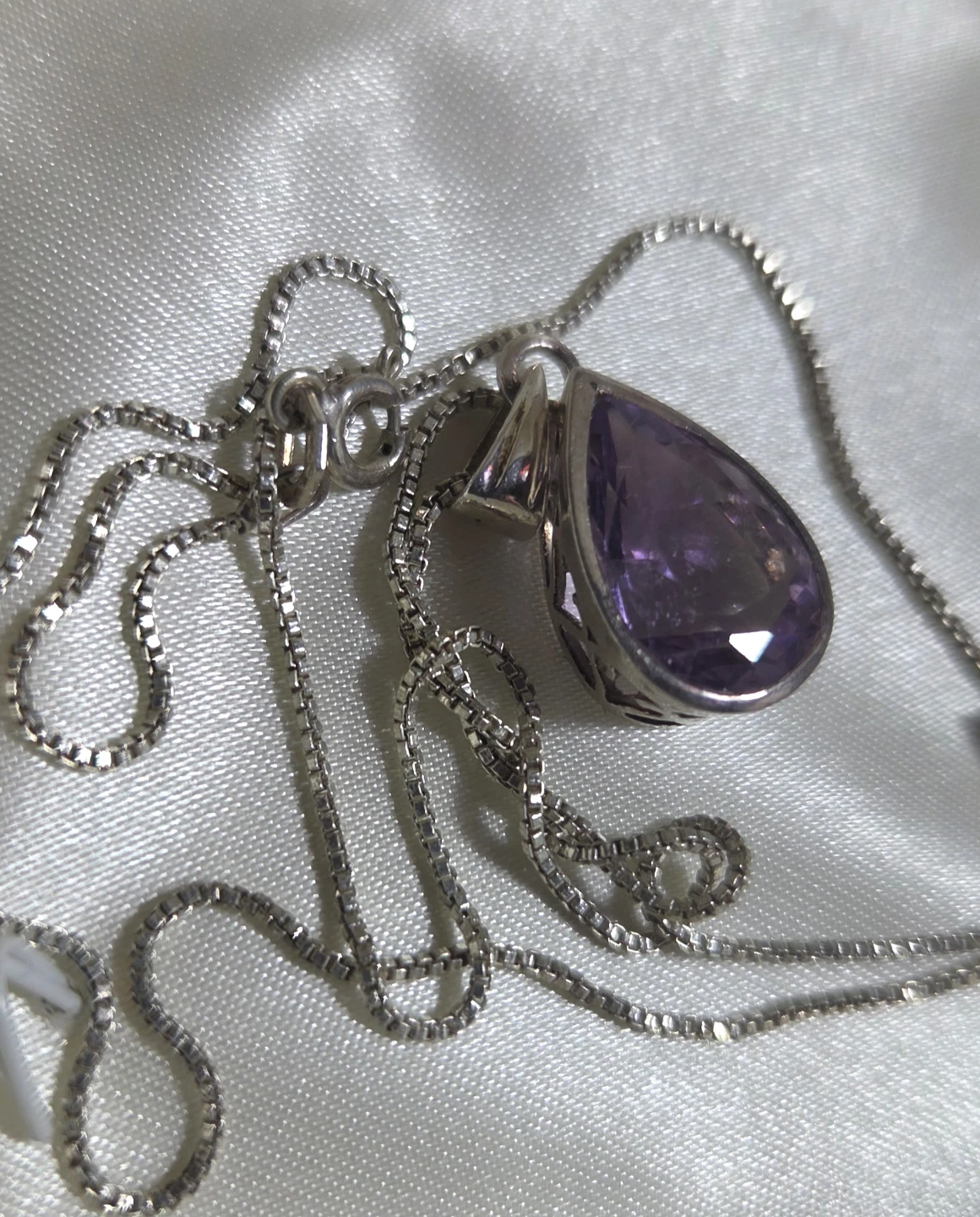 Genuine Pear Cut Amethyst 4.25ctw Sterling Silver Pendant