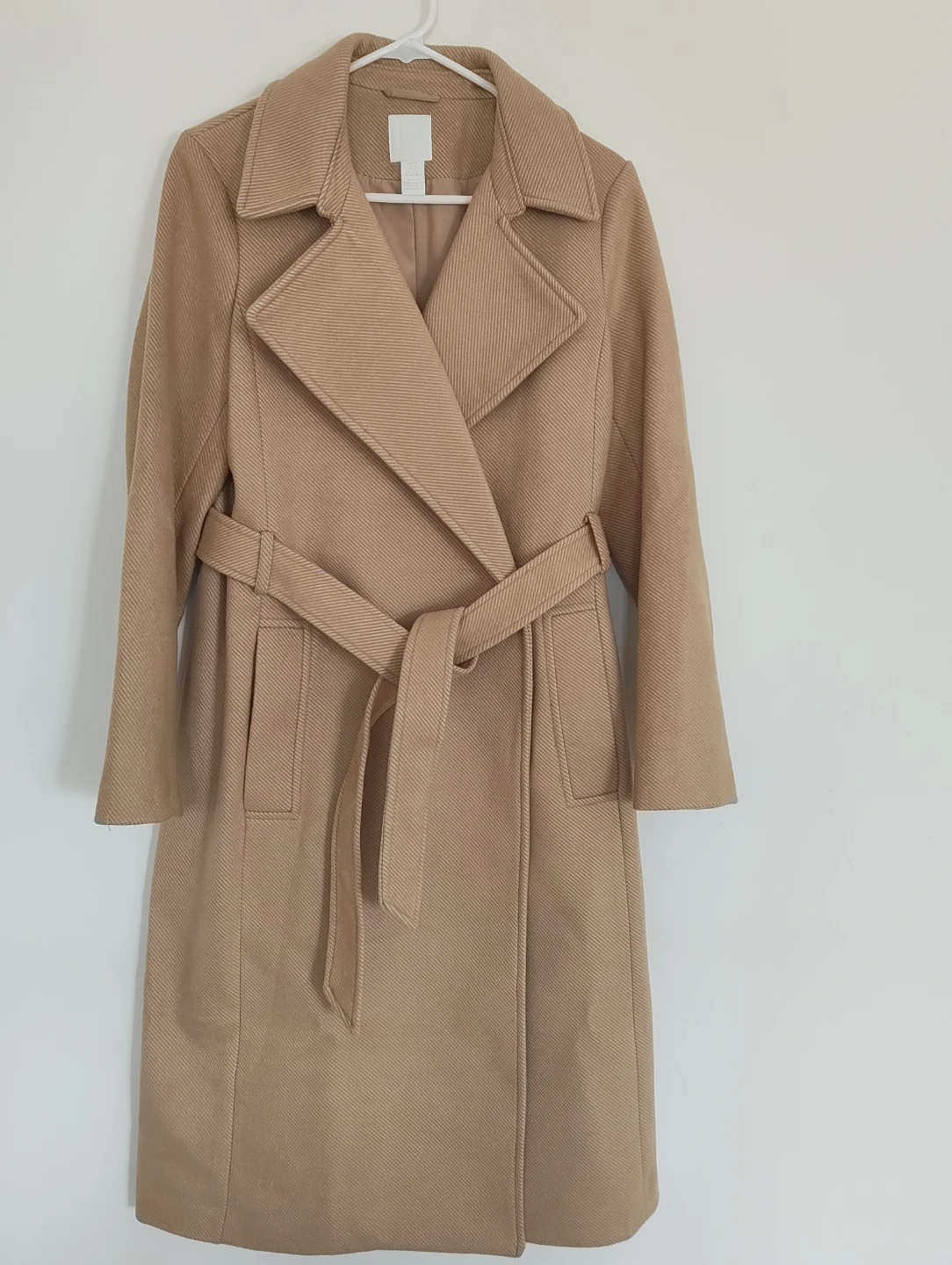 H&M Tan Belted Trench Coat Small