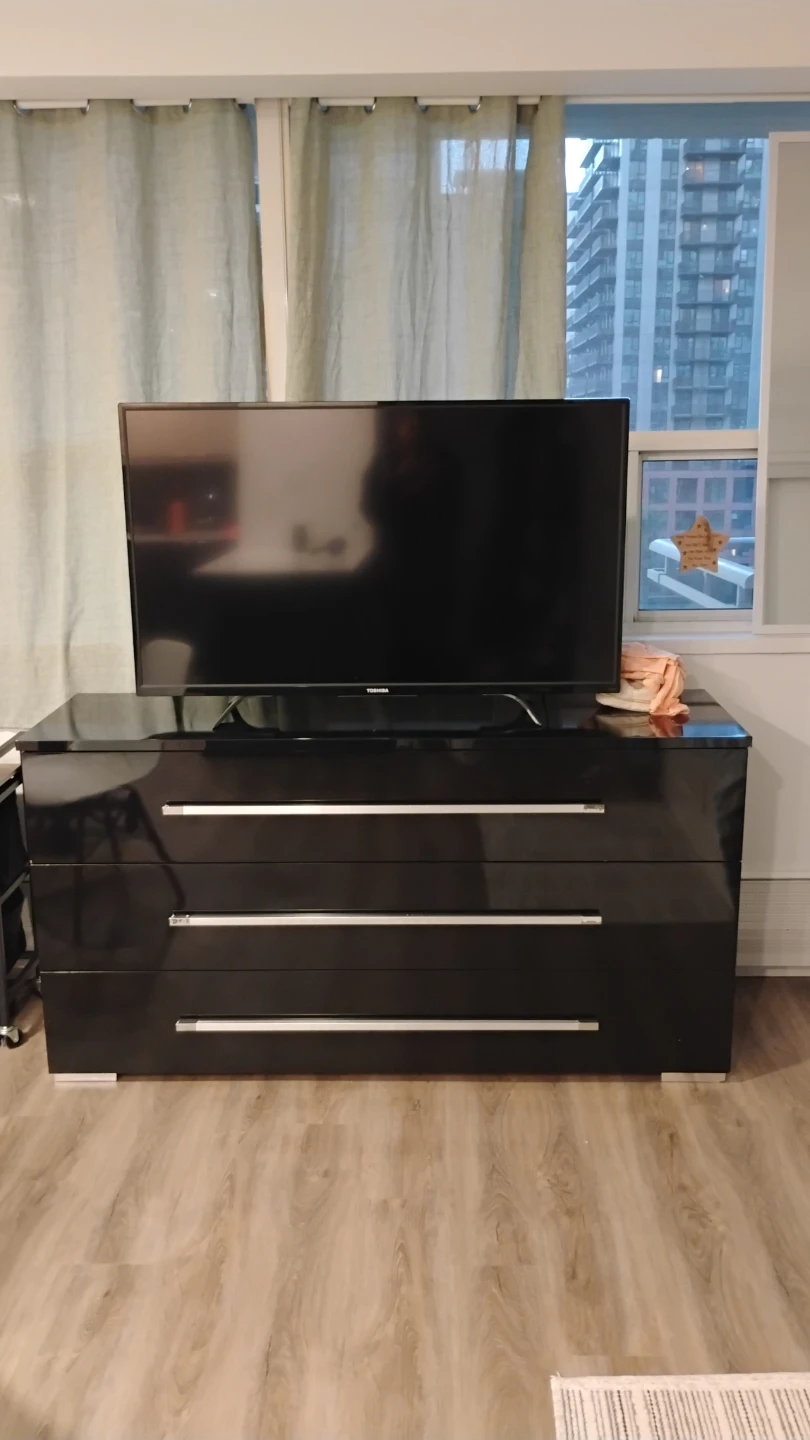 Move out sale-Black 3-Drawer Dresser + Matching Nightstand - photo 3
