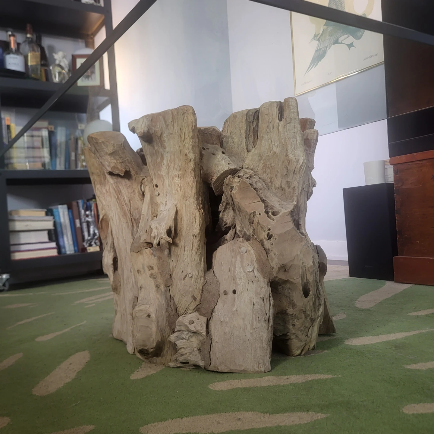 Crate & Barrel Driftwood Coffee Table – Sculptural Wood Base - photo 3