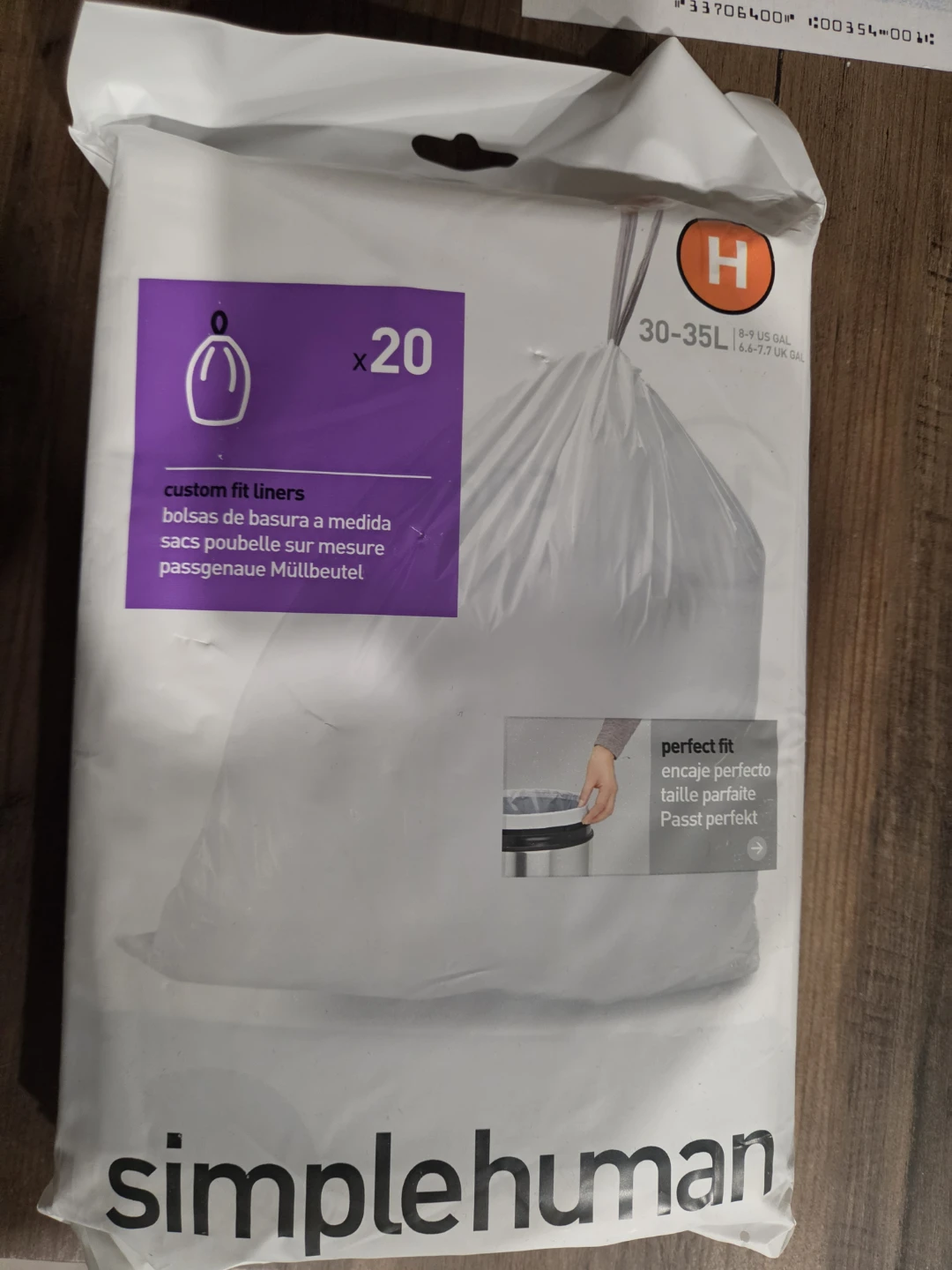 Simplehuman Code H Custom Fit Trash Liners $10/ pack - photo 2