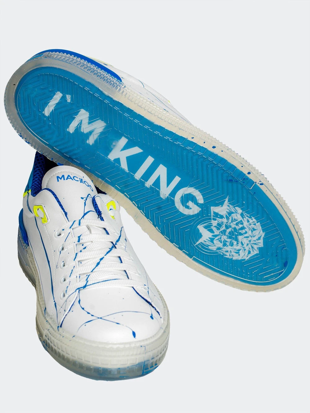 Maceoo white sneakers with blue splatter - photo 4