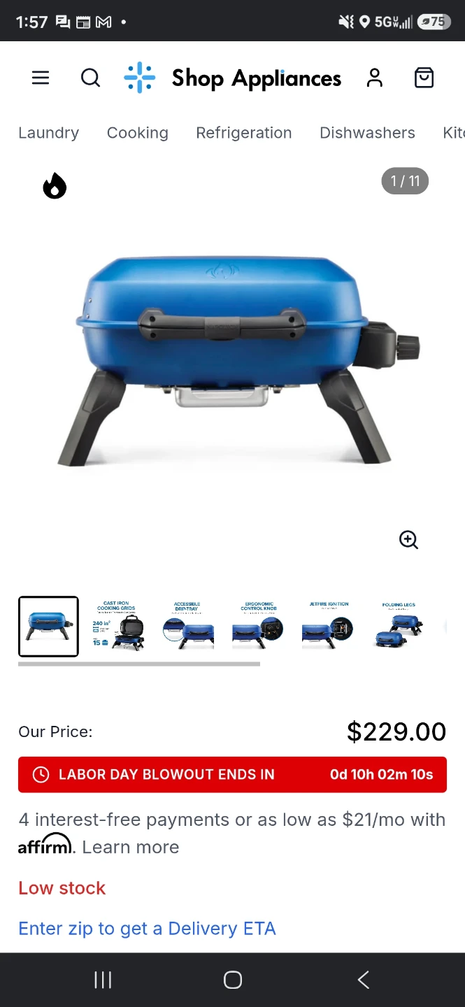 TravelQ 240 1-Burner Portable Propane Gas Grill - photo 4