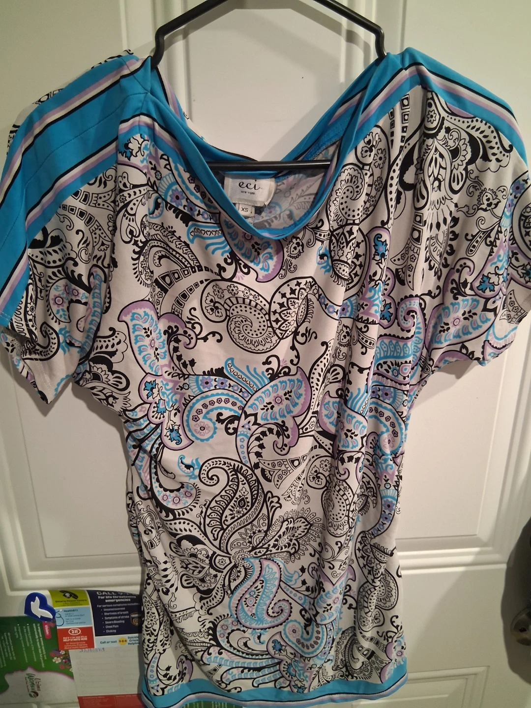 Eci New York Paisley Print Top