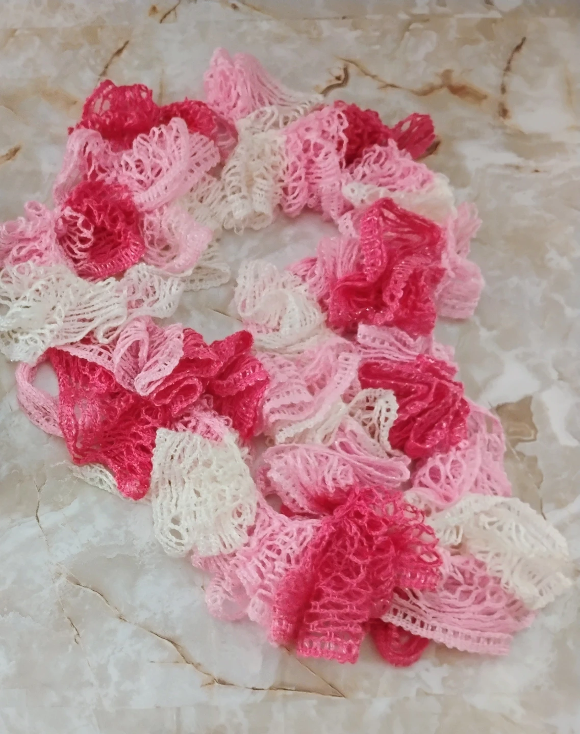 COLORFUL HANDMADE CROCHETED RUFFLE SCARVES - photo 5