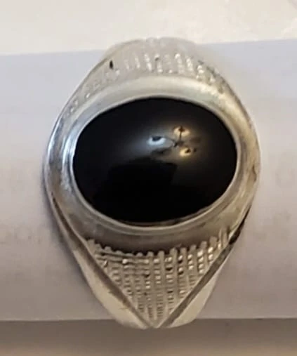 Silver Ring with Black Stone - photo 2