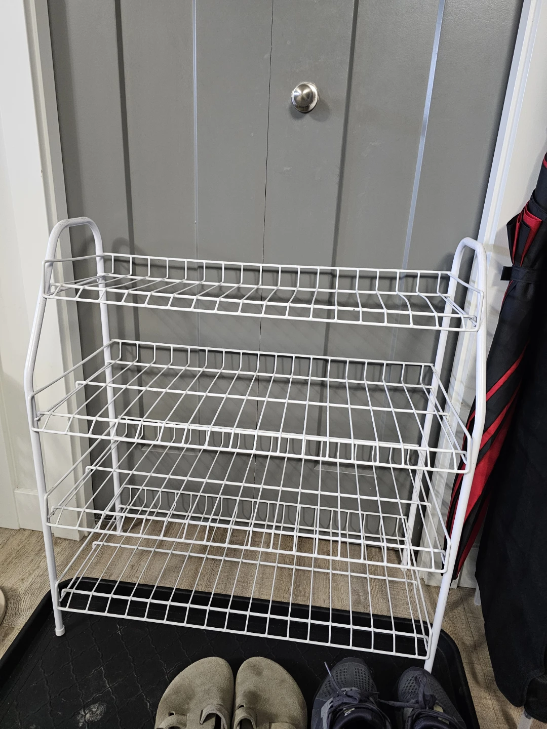 White 4-Tier Metal Shoe Rack