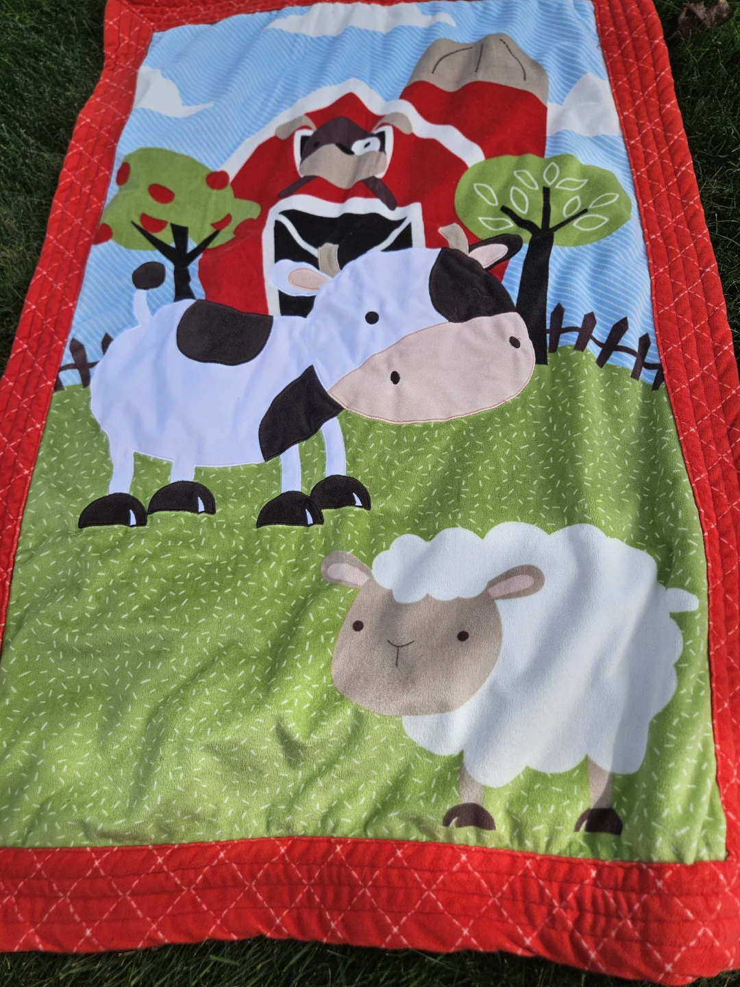 Farm Animal Print Baby Blanket