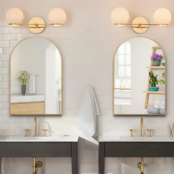 2 Arched Wall Mirror with Gold Frame - photo 3