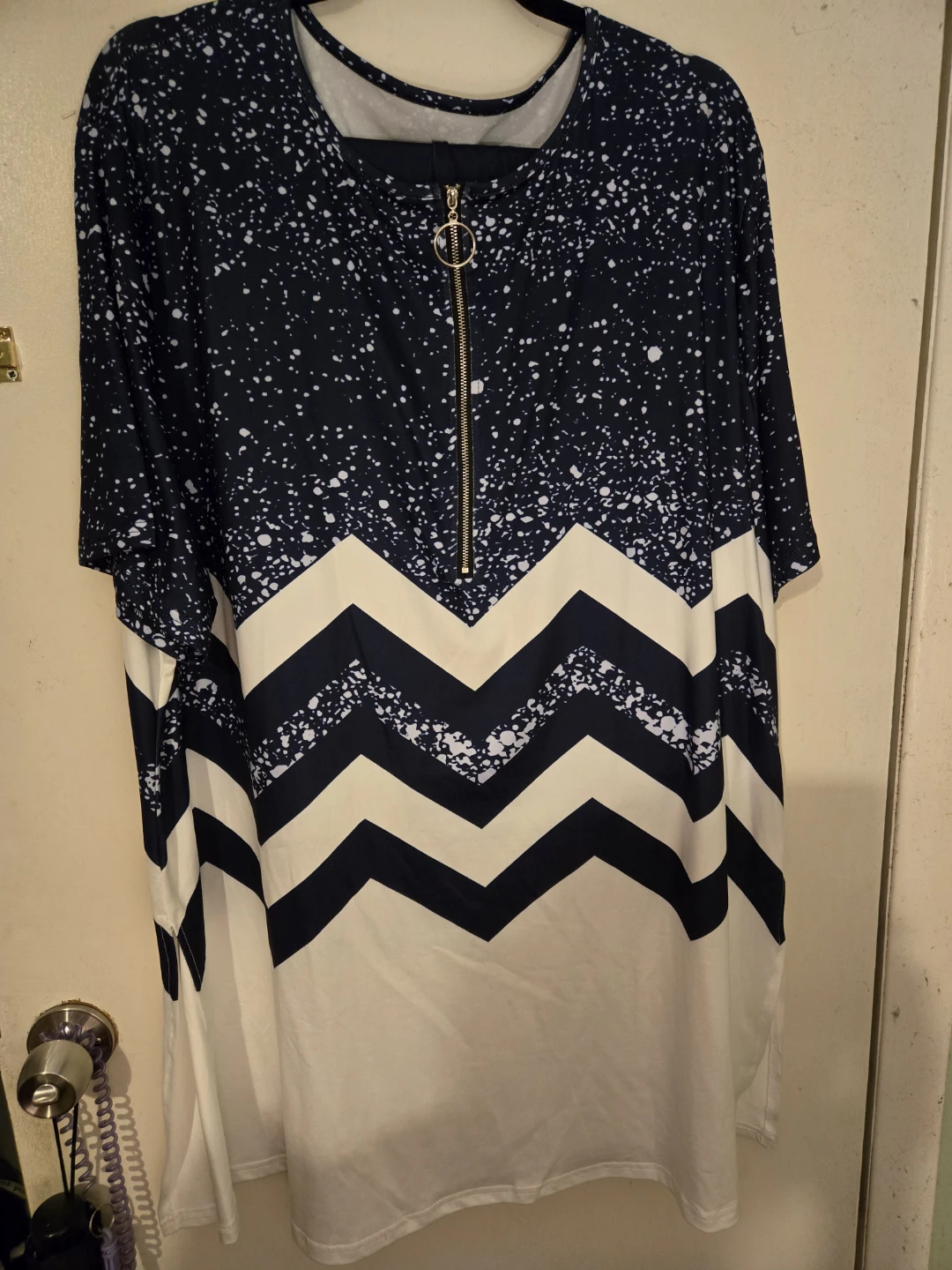 Chevron Print Zipper Top and Pants Set - photo 2