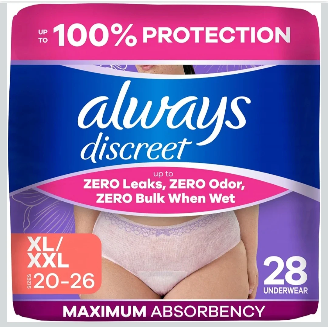 Always XL Discreet Adult Incontinence Underwear for Women