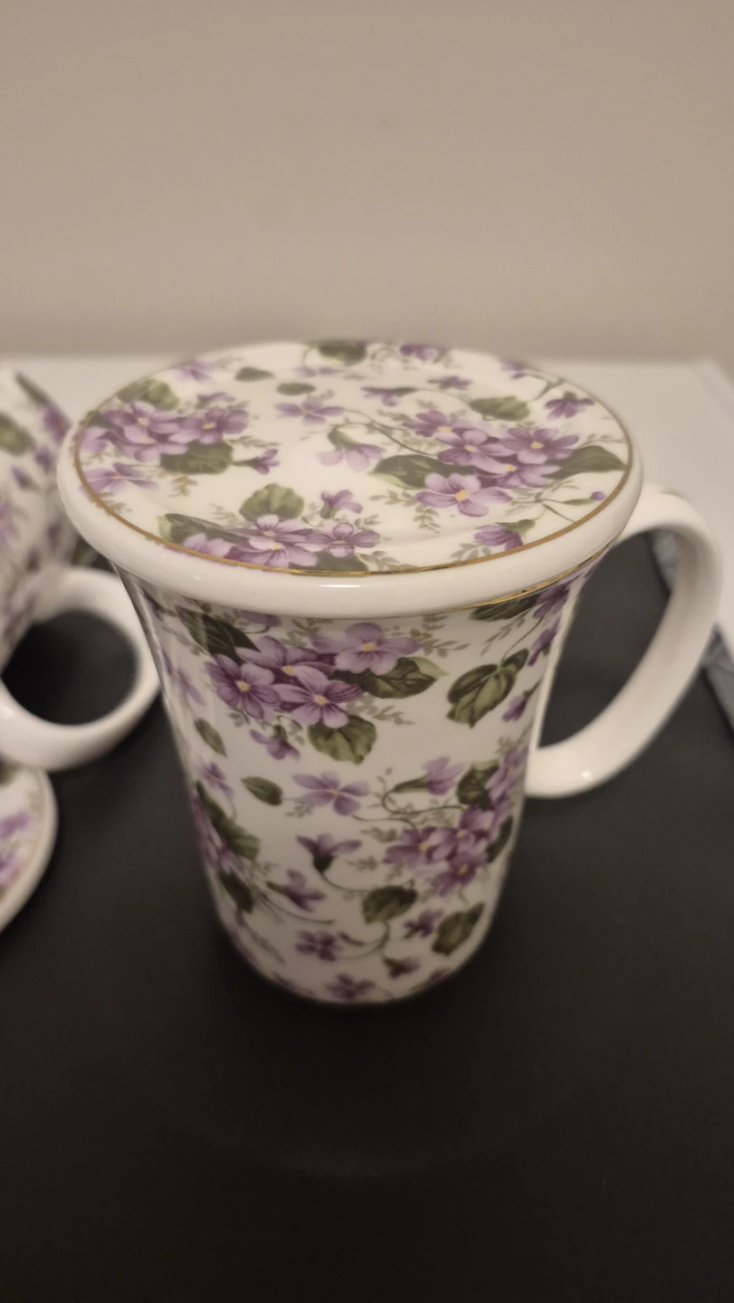 Gracie China Violet Mugs with Lids 🏈 - photo 4