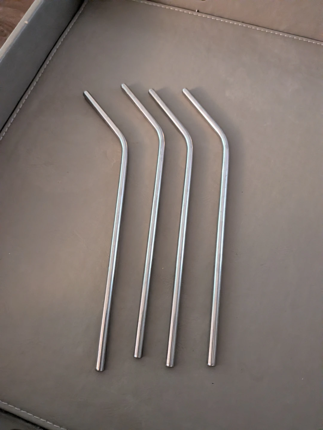 Set of 4 Stainless Steel Bent Straws