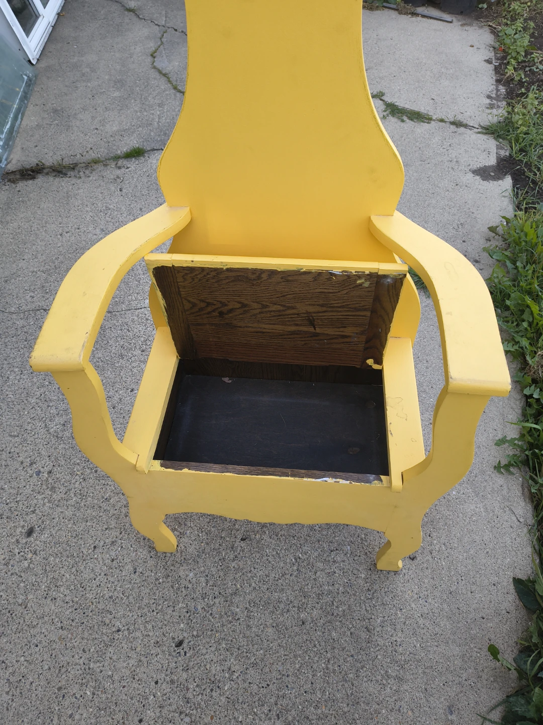Yellow Hallway Bench Chair with Mirror - photo 4